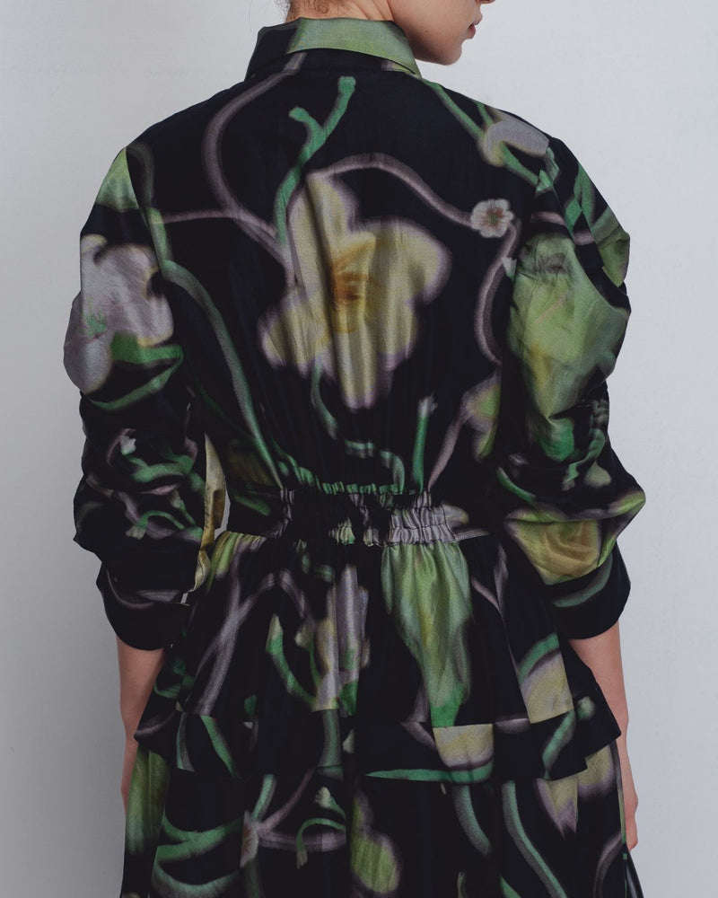 Paron Print Pleated Dress - Paron Print in Black cotton Buy Paron Print Pleated Dress - Paron Print in Black from C&W | Dresses for Women by Leh Studios in black color for women in Singapore