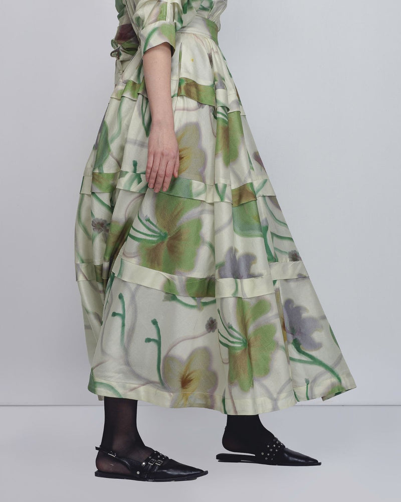 Paron Print Pleated Dress - Paron Print in Mint cotton Buy Paron Print Pleated Dress - Paron Print in Mint from C&W | Dresses for Women by Leh Studios for women in Singapore