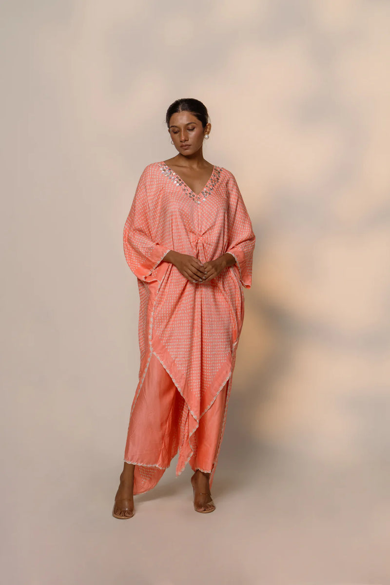 SAKURA SET-PEACH silk by Dyelogue in peach color for women in Singapore