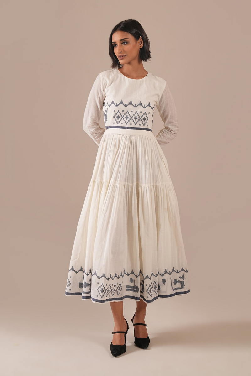 PEARL WHISPER DRESS 100% cotton Buy PEARL WHISPER DRESS from C&W | Dresses for Women by Indigo Dreams in white color for women in Singapore