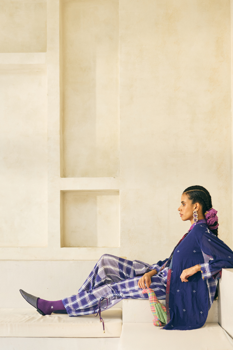 Peter Shirt cotton by SWATTI KAPOOR in purple color for women in Singapore