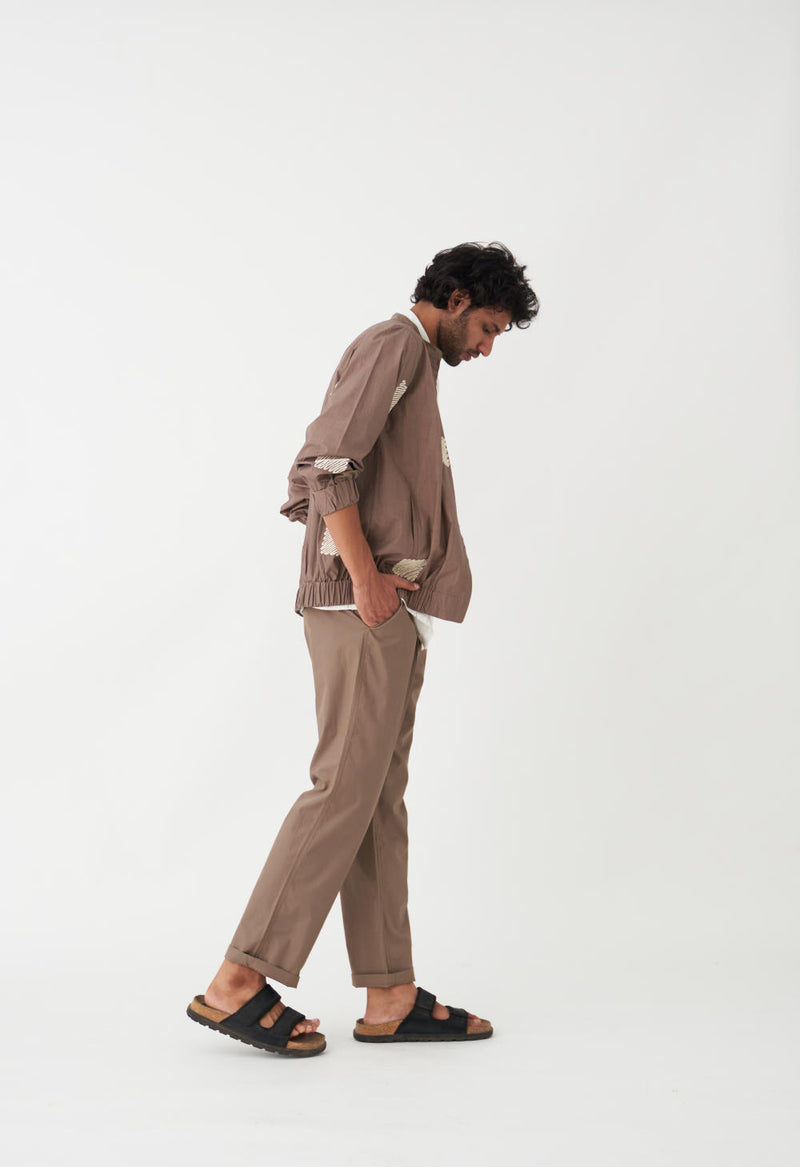 EMB. BOMBER JACKET CO-ORD ( Set Of 3) - CEDAR poplin by THREE Men for men in Singapore