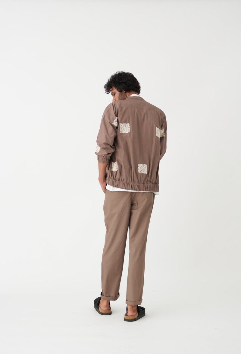 EMB. BOMBER JACKET - CEDAR poplin by THREE Men for men in Singapore