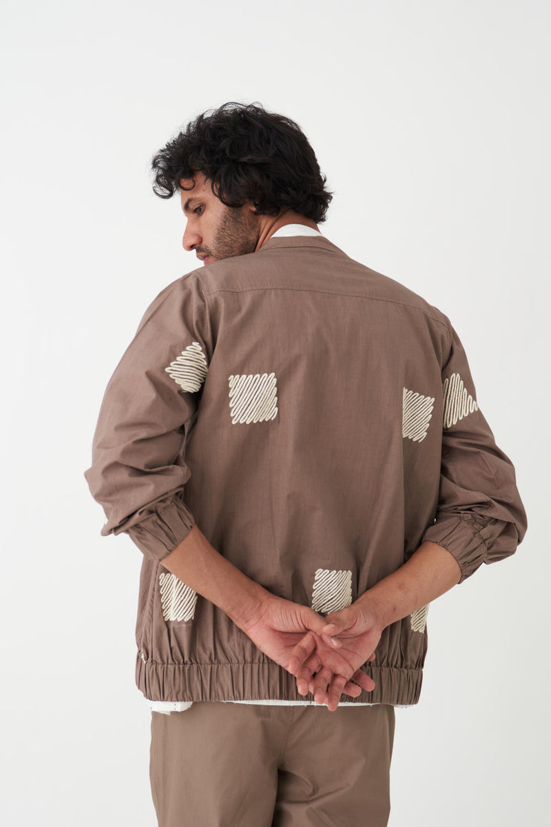 EMB. BOMBER JACKET - CEDAR poplin by THREE Men for men in Singapore