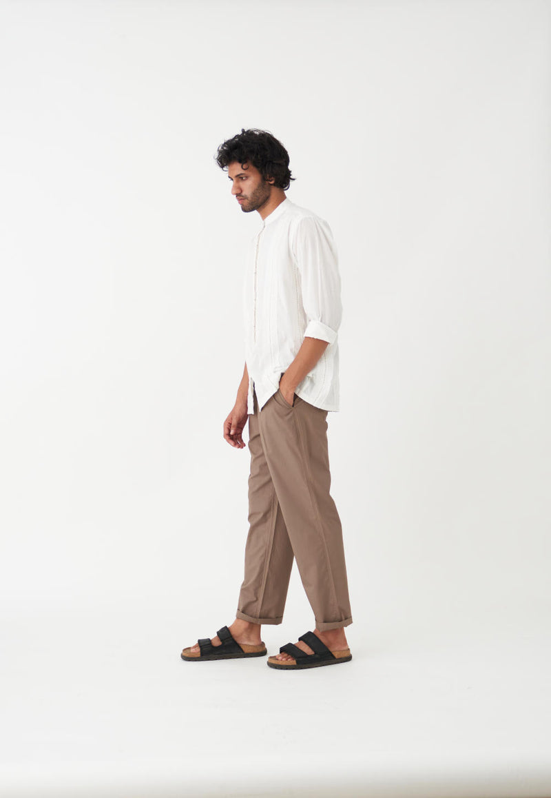 CEDAR EMB. SHIRT CO-ORD poplin by THREE Men for men in Singapore