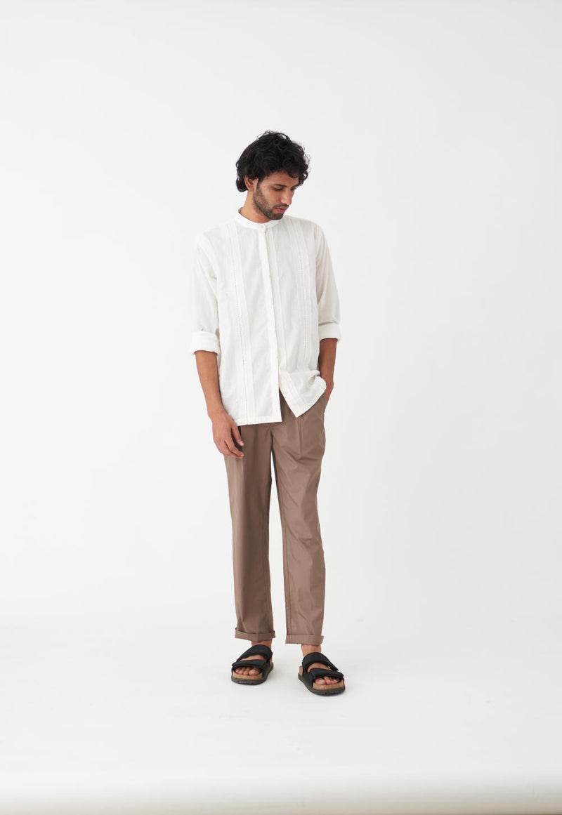 CEDAR EMB. SHIRT CO-ORD poplin by THREE Men for men in Singapore