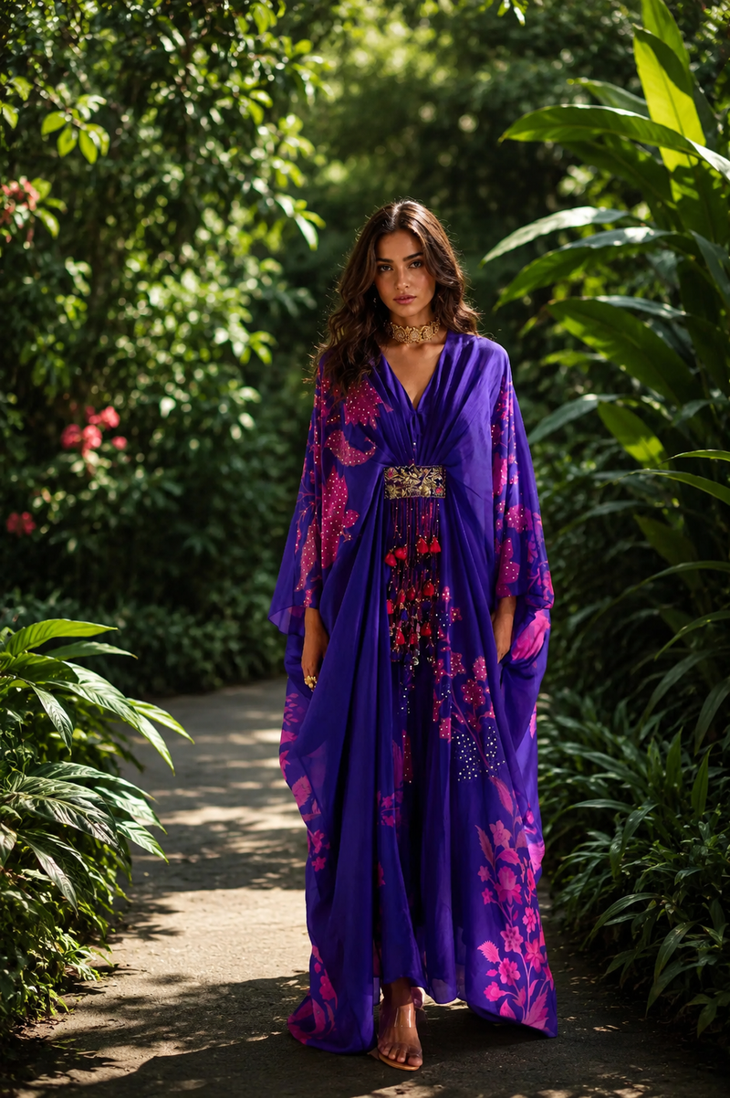 PH-2835 Ena Kaftan organza by Paulmi & Harsh for women in Singapore