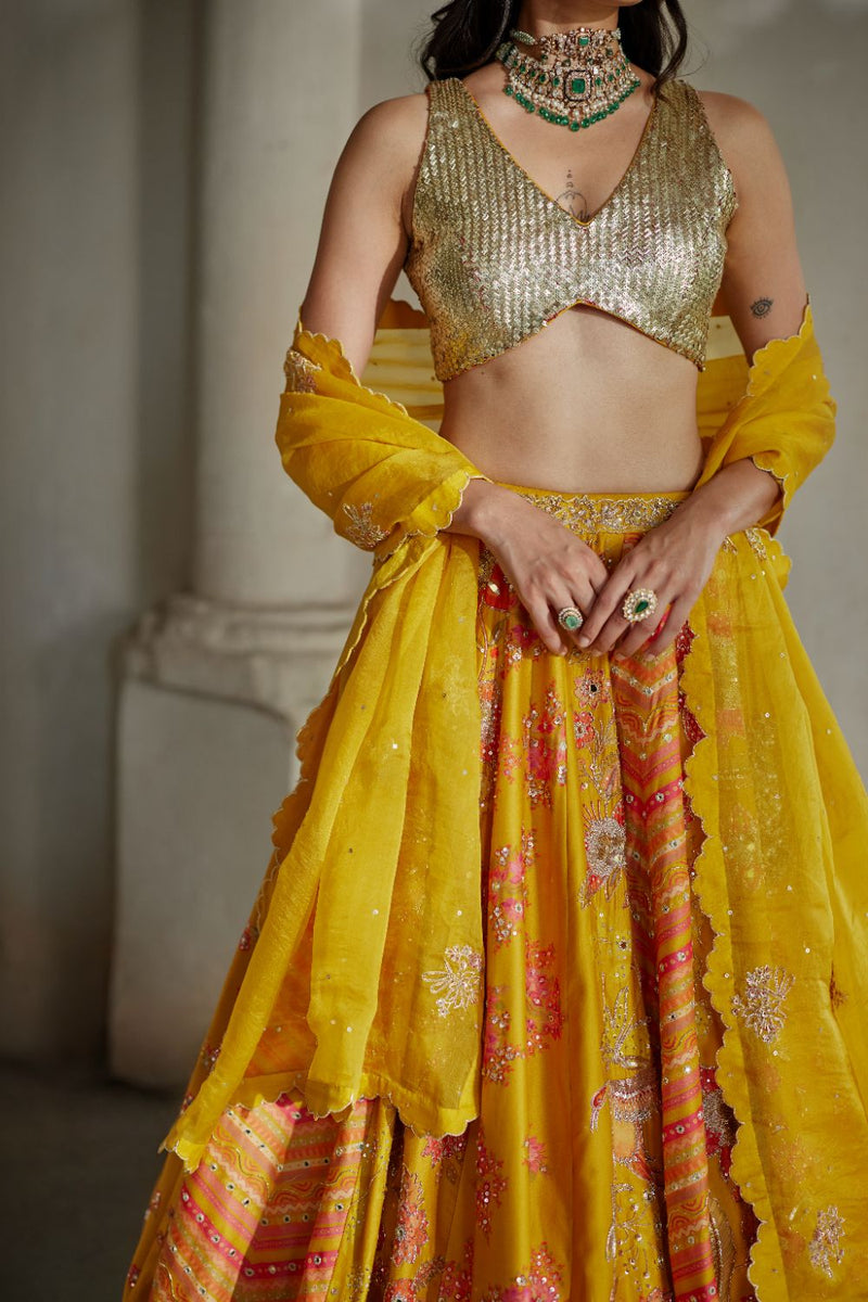 PH-2892 Naru Lehenga Set mul by Paulmi & Harsh in multi color for women in Singapore