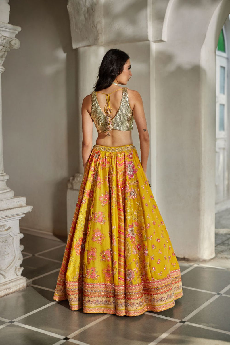 PH-2892 Naru Lehenga Set mul by Paulmi & Harsh in multi color for women in Singapore