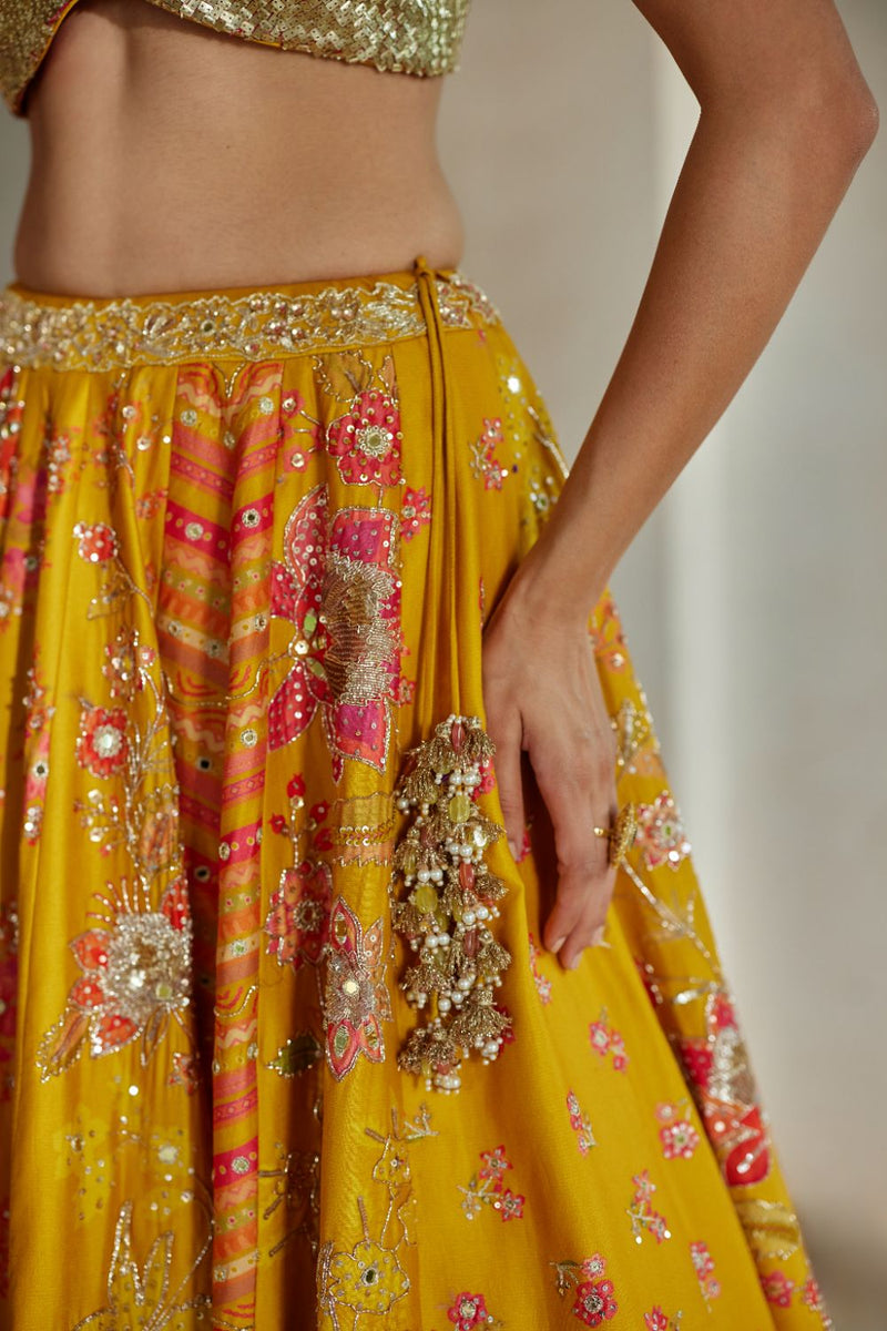 PH-2892 Naru Lehenga Set mul by Paulmi & Harsh in multi color for women in Singapore