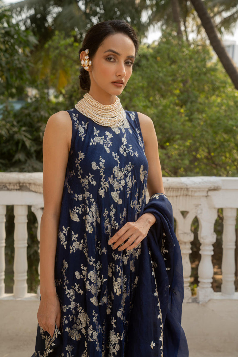PH-3062 Kurta Set-Blue by Paulmi & Harsh in blue color for women in Singapore