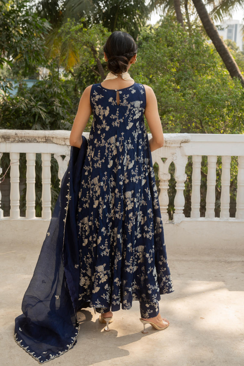 PH-3062 Kurta Set-Blue by Paulmi & Harsh in blue color for women in Singapore