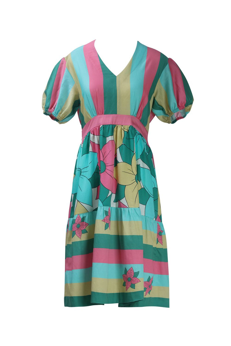 Multicolor Short Tier Dress cotton Buy Multicolor Short Tier Dress from C&W | Dresses for Women by Kritika Murarka in multi color for women in Singapore