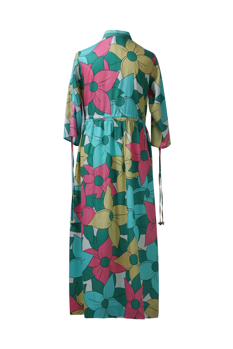 Big Floral Allover Drawstring Dress cotton Buy Big Floral Allover Drawstring Dress from C&W | Dresses for Women by Kritika Murarka in multi color for women in Singapore