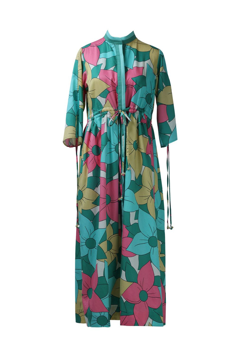 Big Floral Allover Drawstring Dress cotton Buy Big Floral Allover Drawstring Dress from C&W | Dresses for Women by Kritika Murarka in multi color for women in Singapore