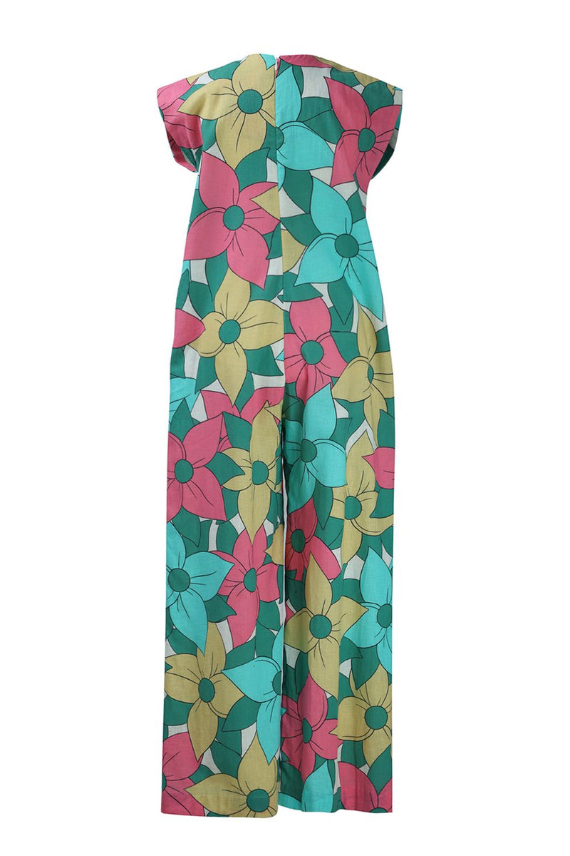 Big Floral Jumpsuit linen Buy Big Floral Jumpsuit from C&W | Jumpsuits for Women by Kritika Murarka in multi color for women in Singapore