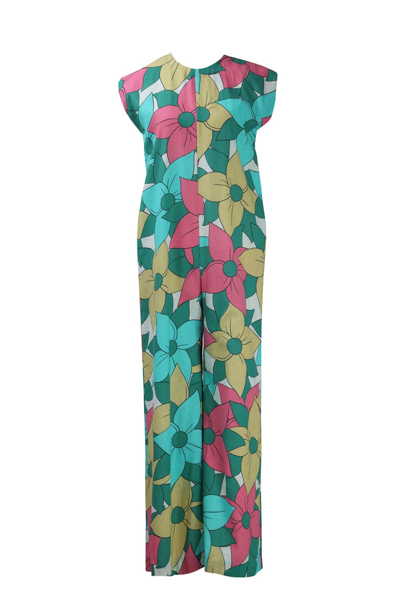 Big Floral Jumpsuit linen Buy Big Floral Jumpsuit from C&W | Jumpsuits for Women by Kritika Murarka in multi color for women in Singapore