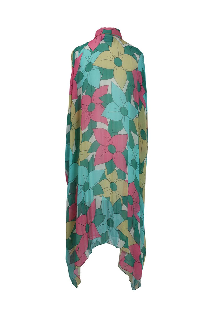 Big Floral Kaftan Shirt Dress chiffon Buy Big Floral Kaftan Shirt Dress from C&W | Dresses for Women by Kritika Murarka in multi color for women in Singapore