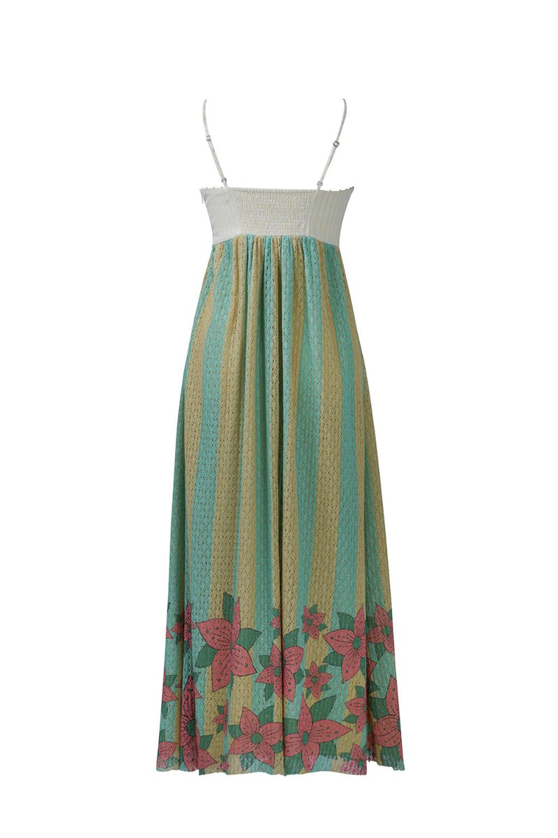 Yellow Blue Stripe Spaghetti Dress cotton Buy Yellow Blue Stripe Spaghetti Dress from C&W | Dresses for Women by Kritika Murarka in blue color for women in Singapore