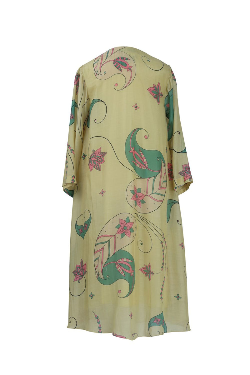 Yellow Paisley Tunic Dress silk Buy Yellow Paisley Tunic Dress from C&W | Dresses for Women by Kritika Murarka in yellow color for women in Singapore