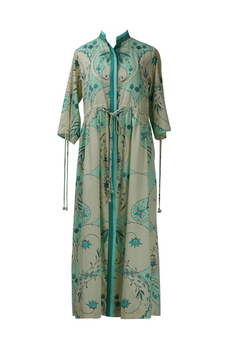 Mint Circle Print Drawstring Dress cotton Buy Mint Circle Print Drawstring Dress from C&W | Dresses for Women by Kritika Murarka in mint color for women in Singapore