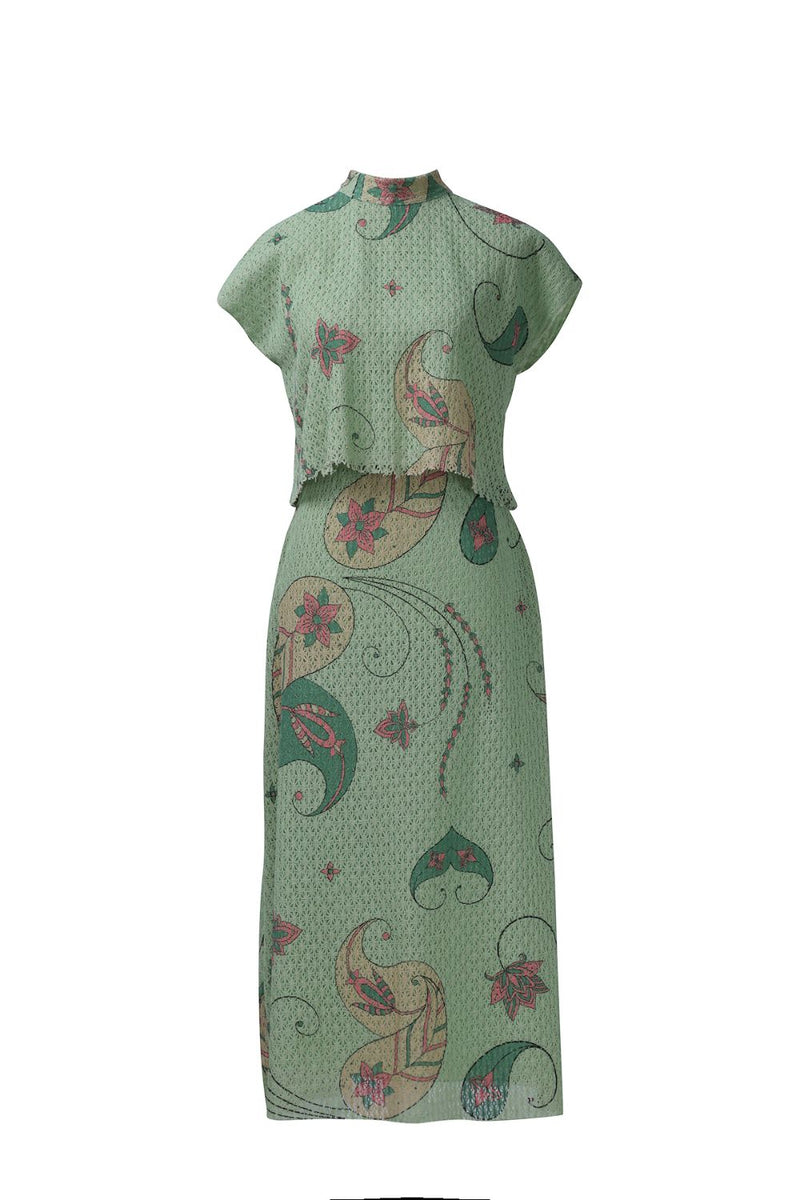 Mint Green Cotton Net Skirt Top Set cotton Buy Mint Green Cotton Net Skirt Top Set from C&W | Co-Ord Sets for Women by Kritika Murarka in mint color for women in Singapore