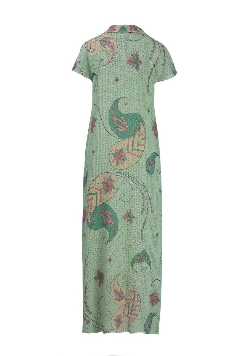 Mint Green Cotton Net Collared Maxi cotton Buy Mint Green Cotton Net Collared Maxi from C&W | Dresses for Women by Kritika Murarka in mint color for women in Singapore