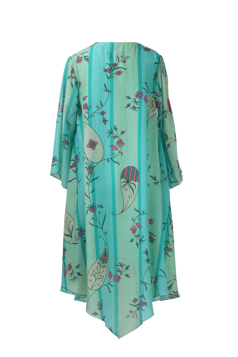 Mint Blue Stripe Tunic Dress silk Buy Mint Blue Stripe Tunic Dress from C&W | Dresses for Women by Kritika Murarka in blue color for women in Singapore