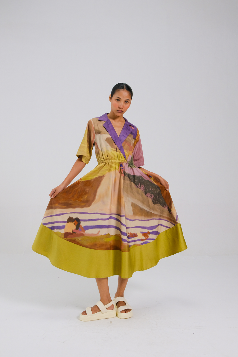 PRINTBLOCK DRESS - SWIMMERS cotton by CORD for women in Singapore
