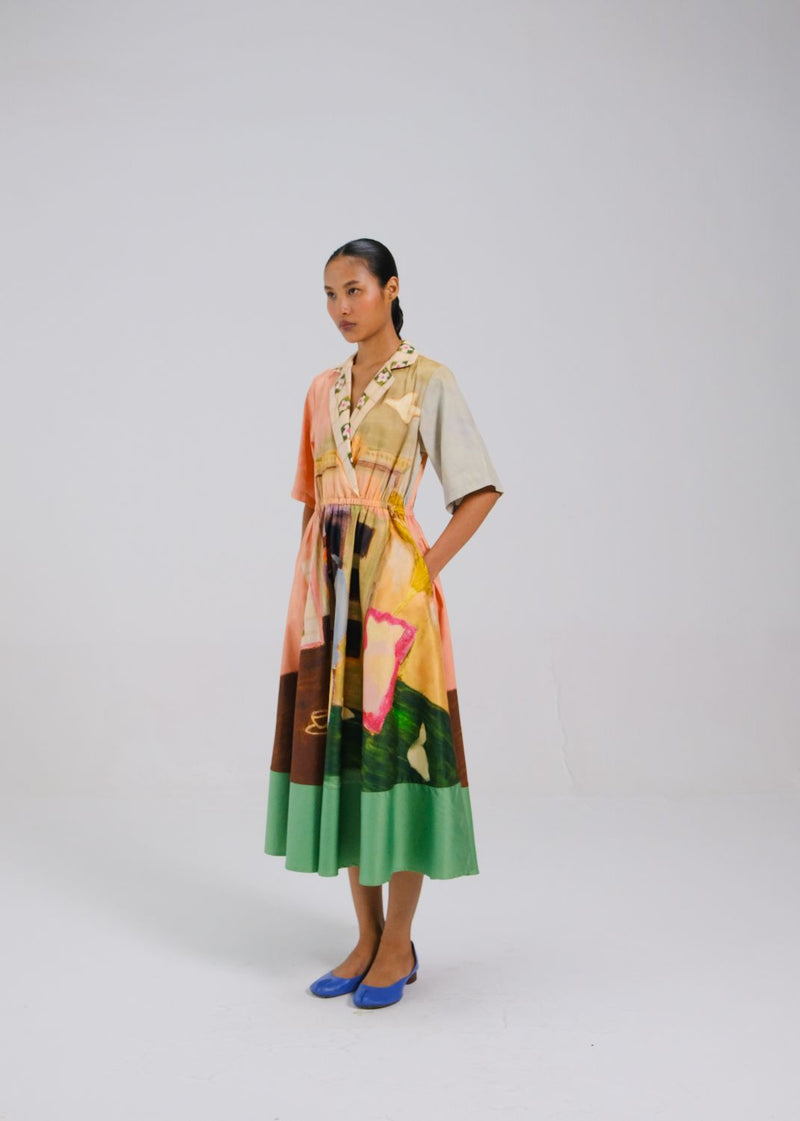PRINTBLOCK DRESS - MORNING COFFEE cotton by CORD for women in Singapore