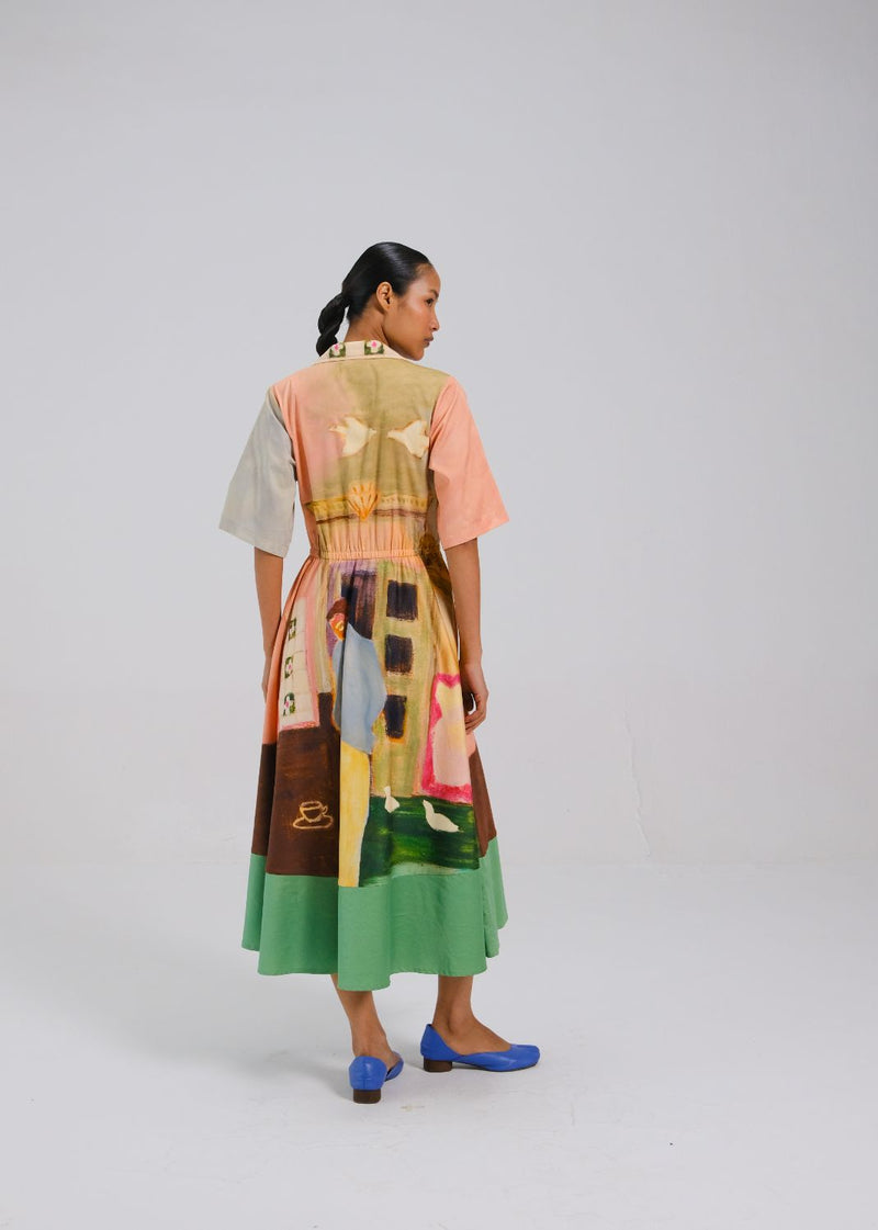 PRINTBLOCK DRESS - MORNING COFFEE cotton by CORD for women in Singapore