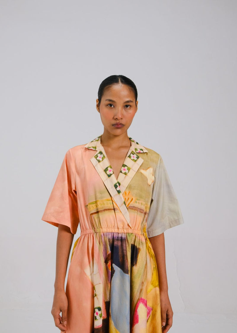 PRINTBLOCK DRESS - MORNING COFFEE cotton by CORD for women in Singapore