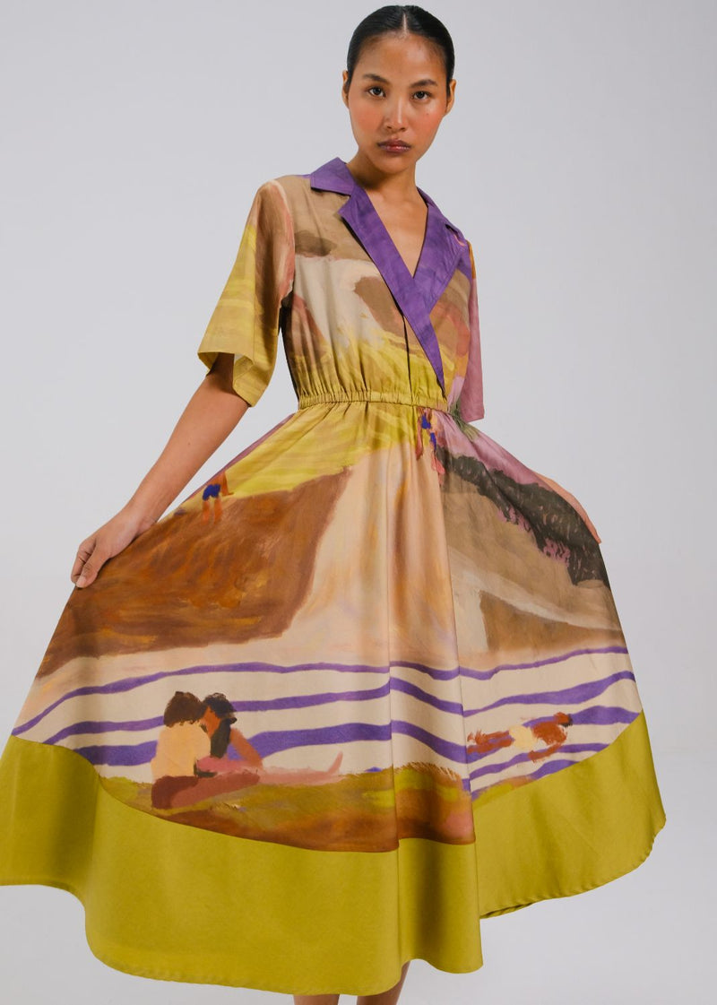 PRINTBLOCK DRESS - SWIMMERS cotton by CORD for women in Singapore