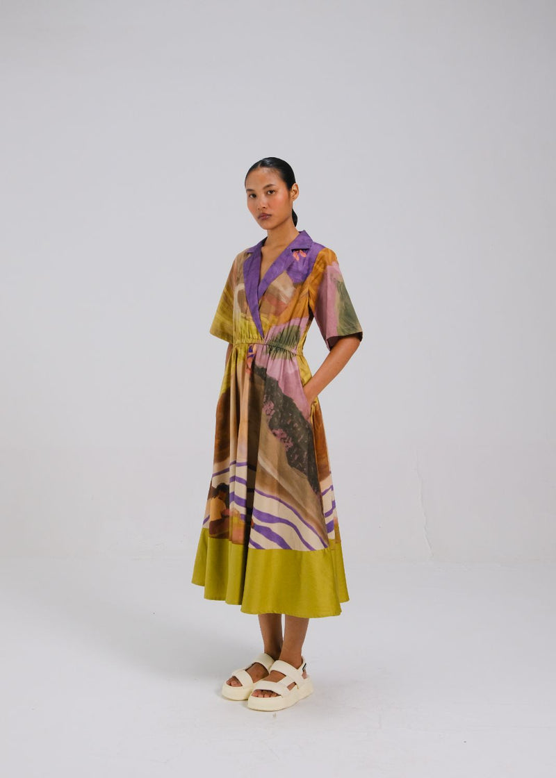 PRINTBLOCK DRESS - SWIMMERS cotton by CORD for women in Singapore
