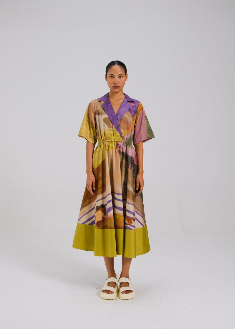 PRINTBLOCK DRESS - SWIMMERS cotton by CORD for women in Singapore