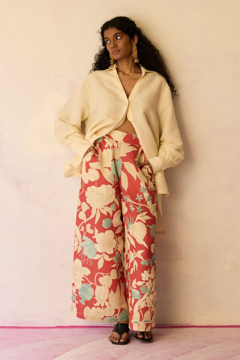 Hibiscus Anaar Pants - Coral by World of SiSa for women in Singapore