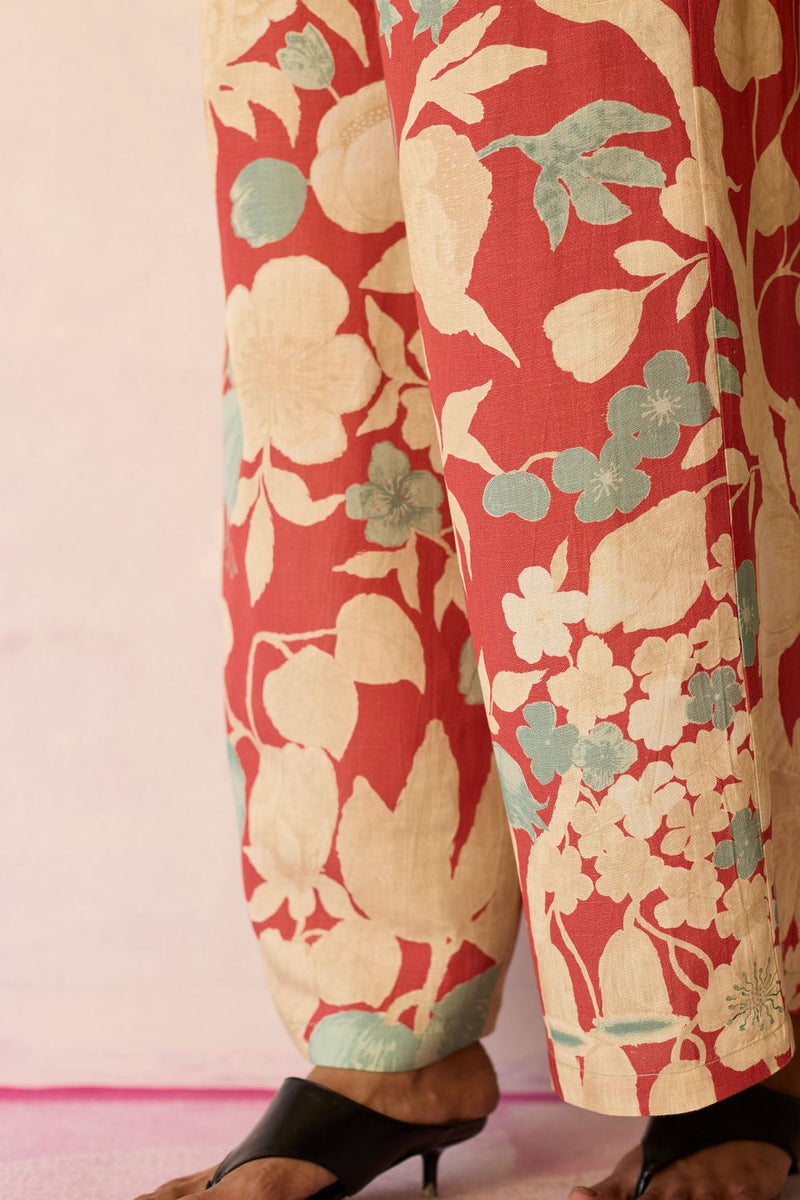 Hibiscus Anaar Pants - Coral by World of SiSa for women in Singapore