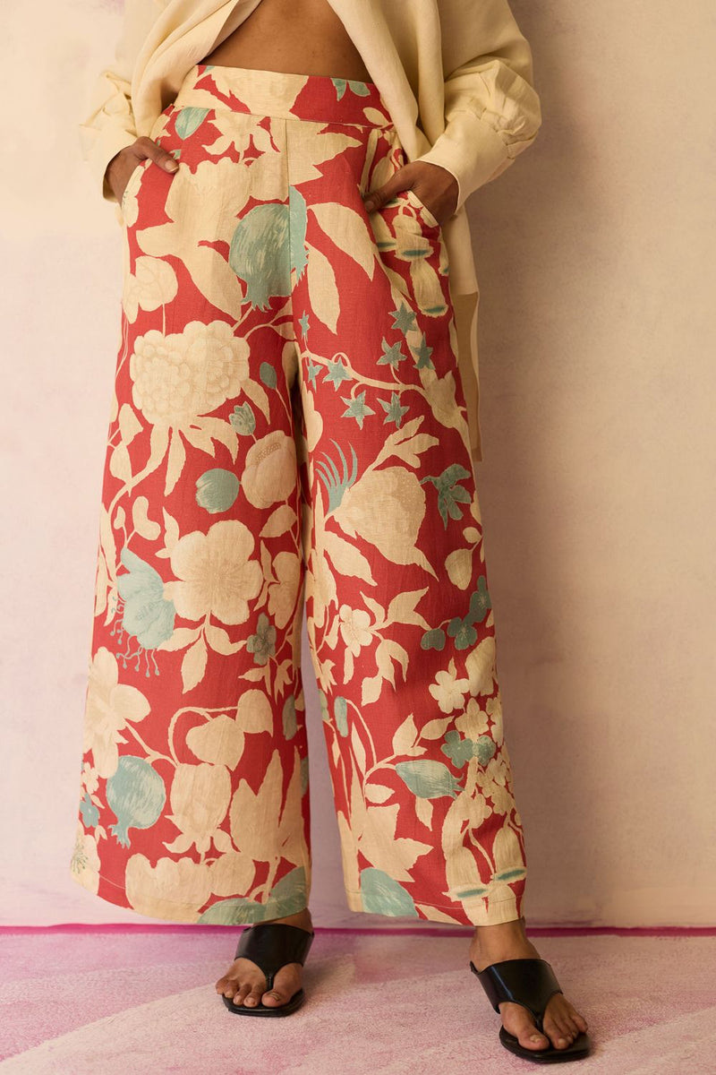 Hibiscus Anaar Pants - Coral by World of SiSa for women in Singapore