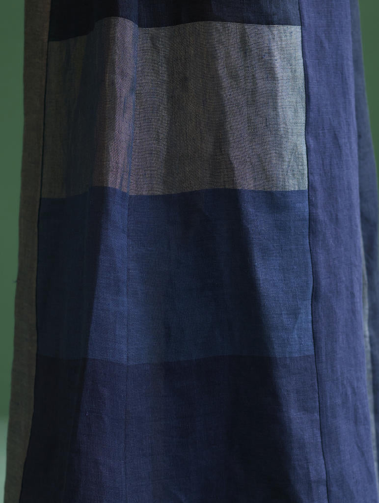 Nia Metallic Linen Culottes
 - Navy linen by Manan in navy color for women in Singapore