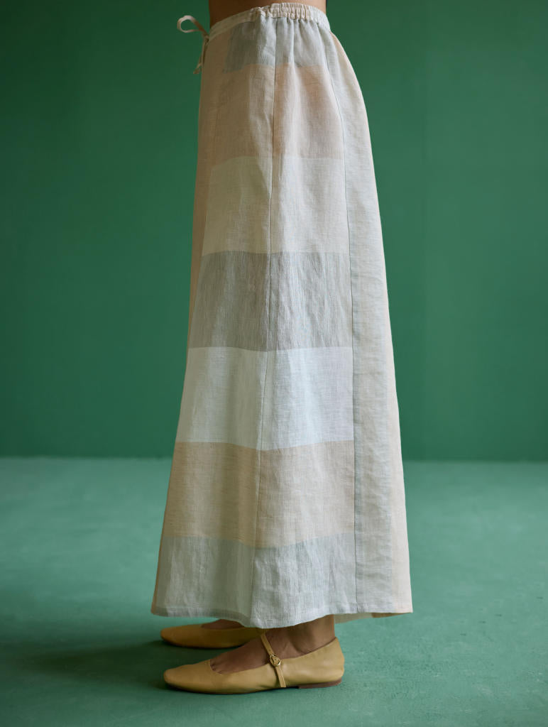 Nia Metallic Linen Culottes
 - Ivory linen by Manan in ivory color for women in Singapore