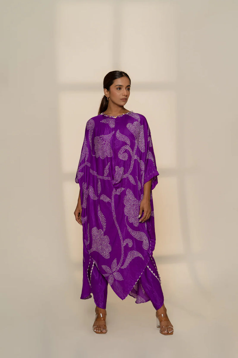 IKEBANA SET-PURPLE silk by Dyelogue in purple color for women in Singapore