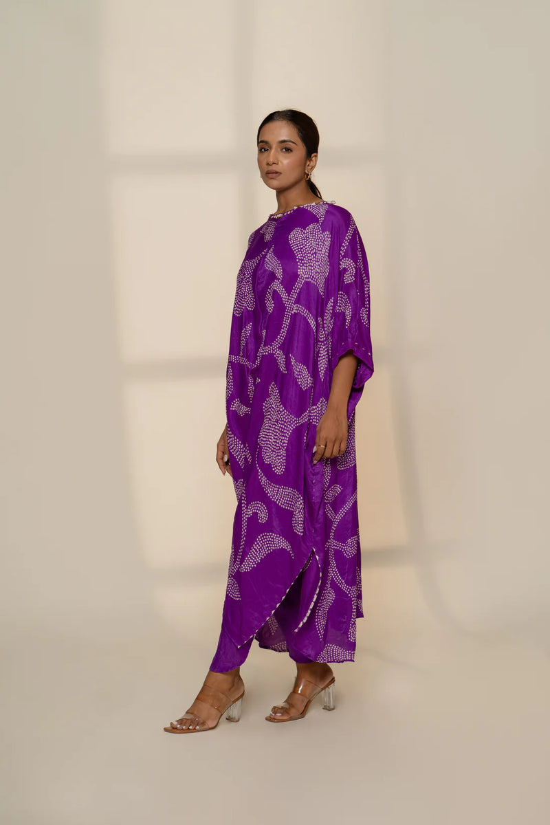 IKEBANA SET-PURPLE silk by Dyelogue in purple color for women in Singapore