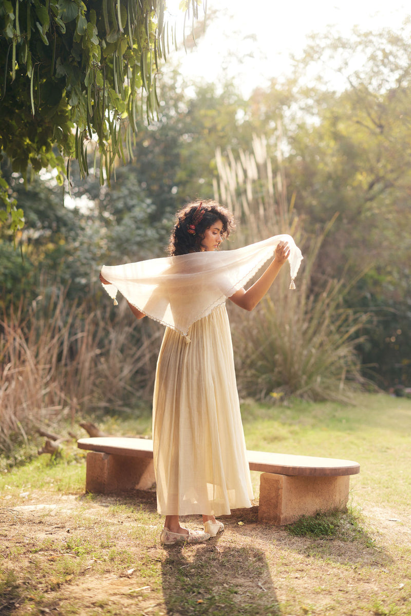 Raine Jacket Set chanderi by Paulmi & Harsh in ivory for women in Singapore