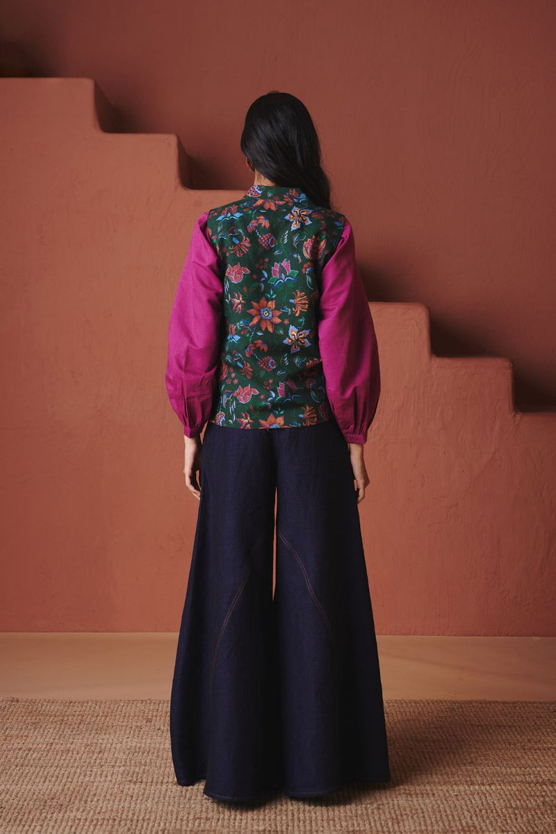 Paan Chintz Co Linen Wrap Waistcoat