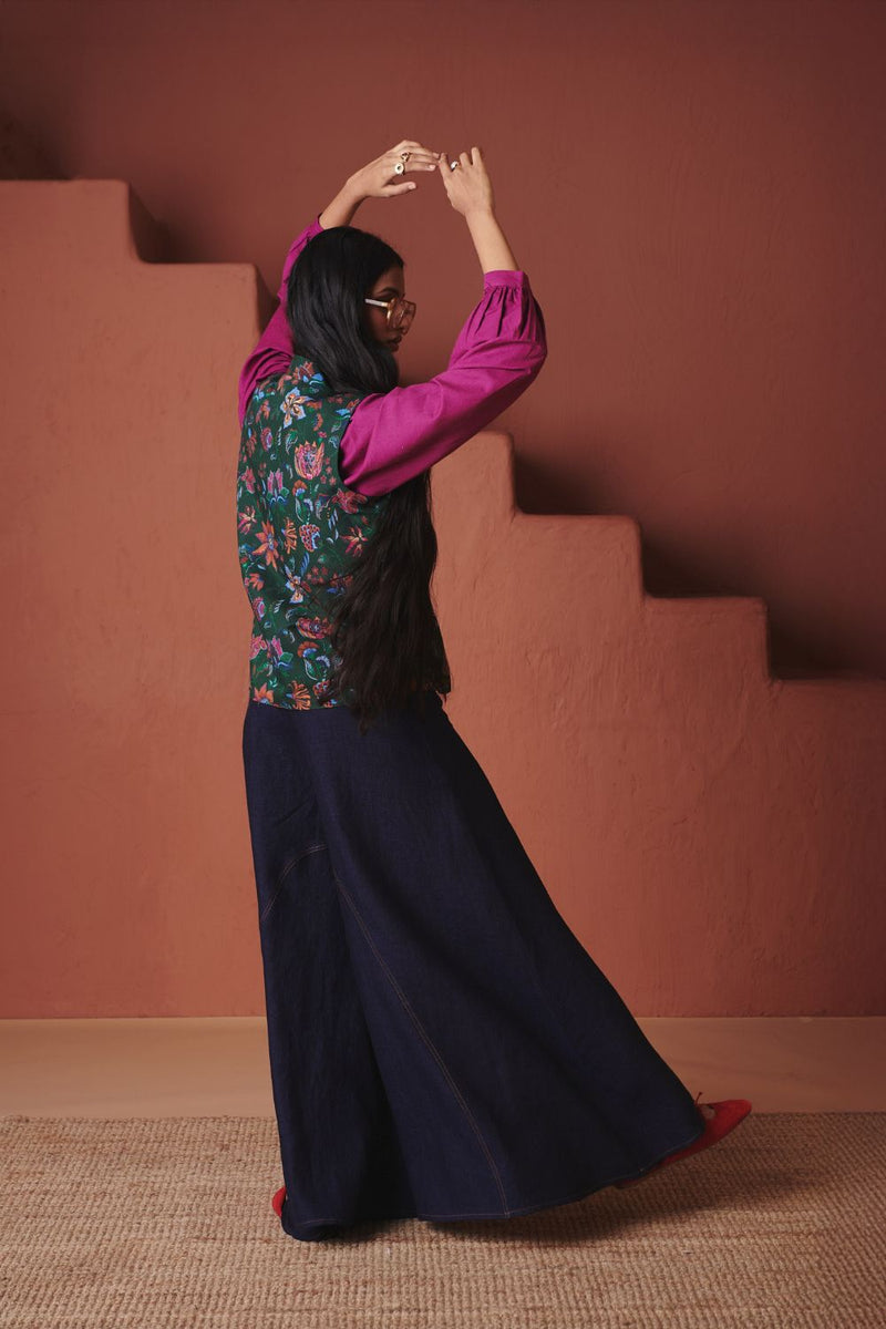 Paan Chintz Co Linen Wrap Waistcoat