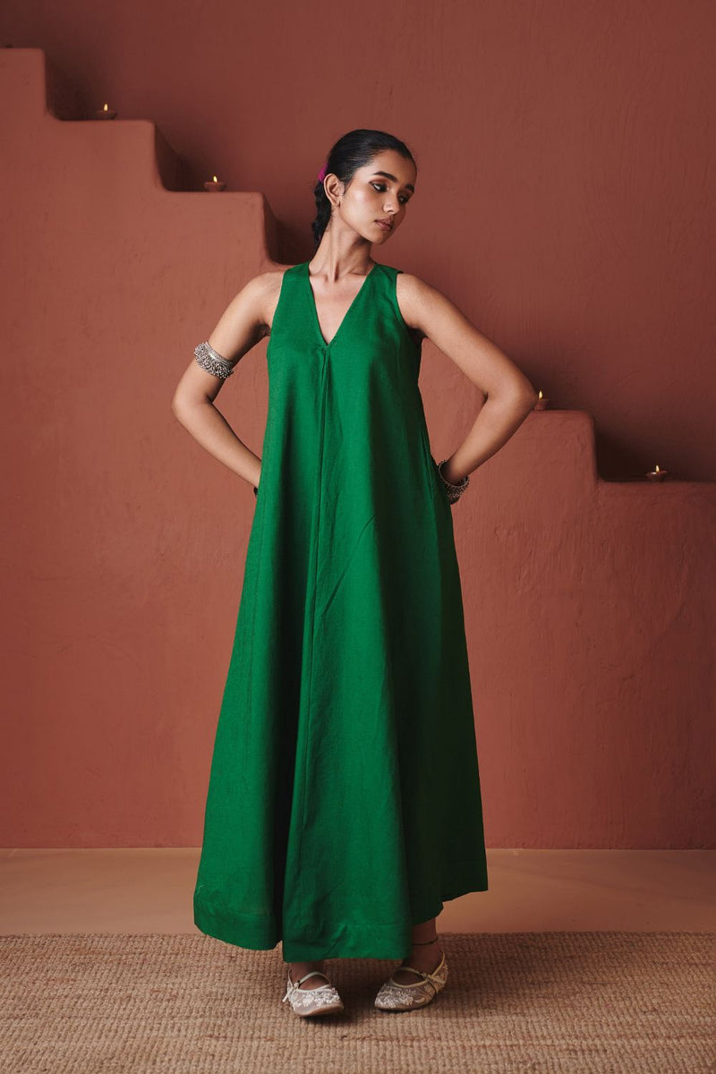 Panna Linen Flared Dress