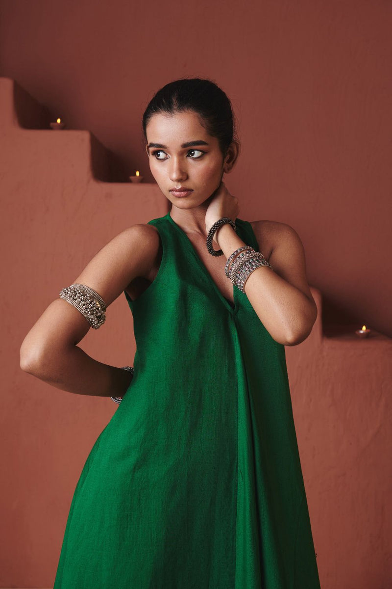 Panna Linen Flared Dress