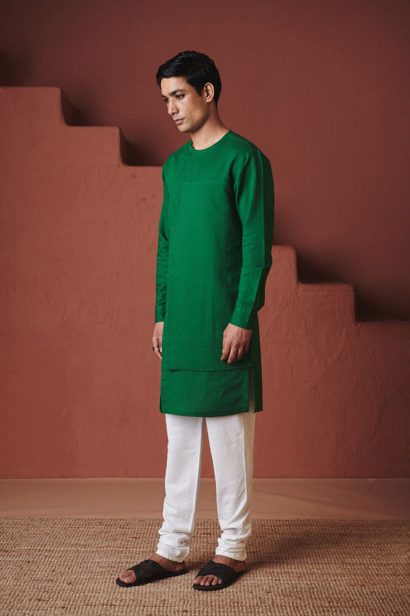 Panna Linen Multi-Panelled Kurta Set