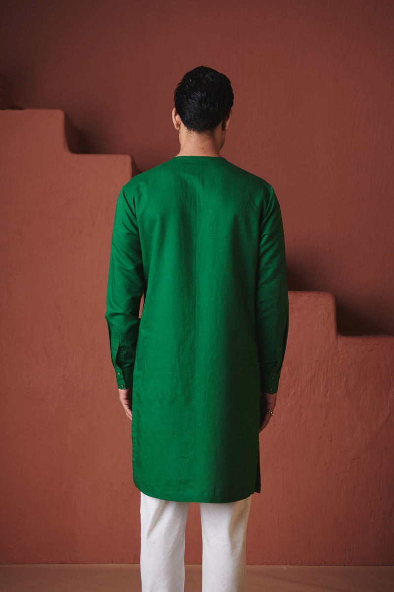 Panna Linen Multi-Panelled Kurta Set