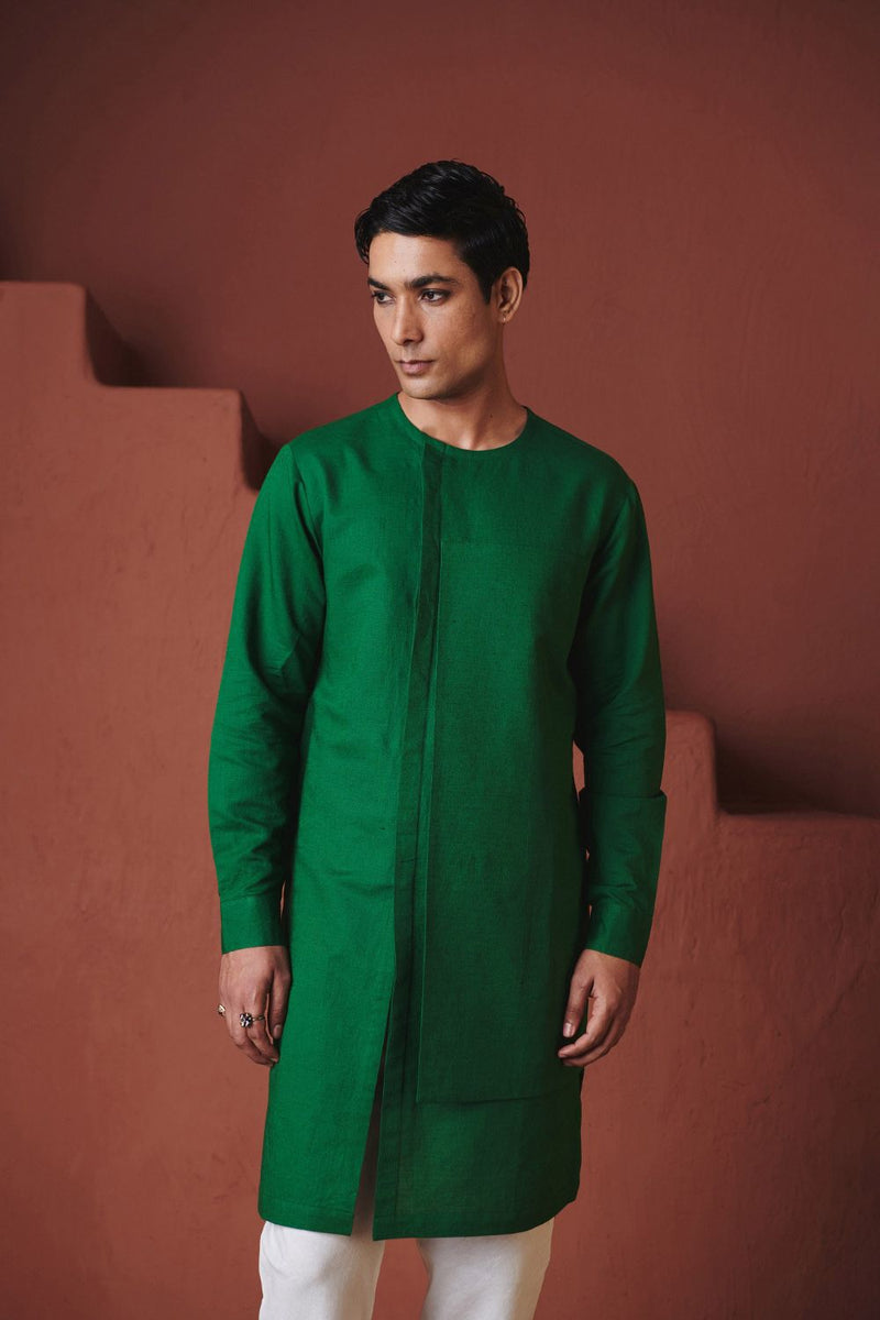 Panna Linen Multi-Panelled Kurta Set